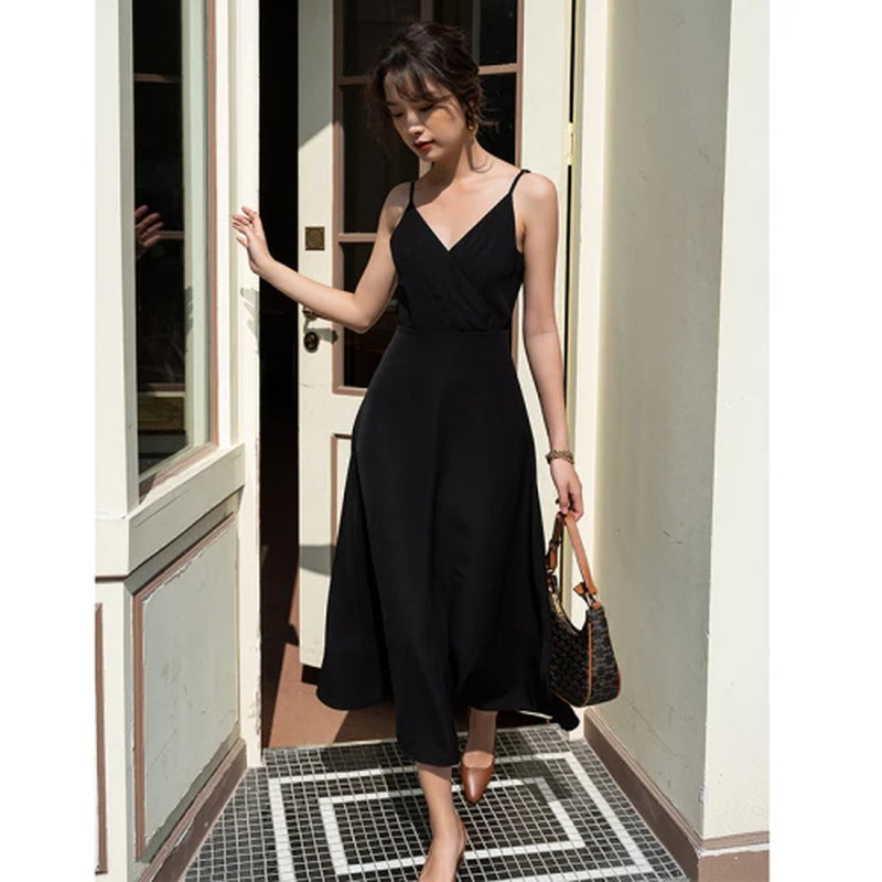 Women Long Slip Dress Summer 2022 Runway Elegant Backless Fairy Casual Sea Beach Vacation Party Night Vestidos New
